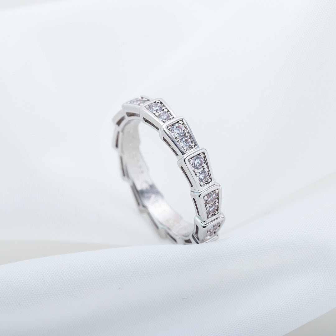[Love's Uplift]SERPENTI RING SILVER DIAMOND PAVED 3MM