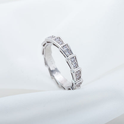 [Love's Uplift]SERPENTI RING SILVER DIAMOND PAVED 3MM