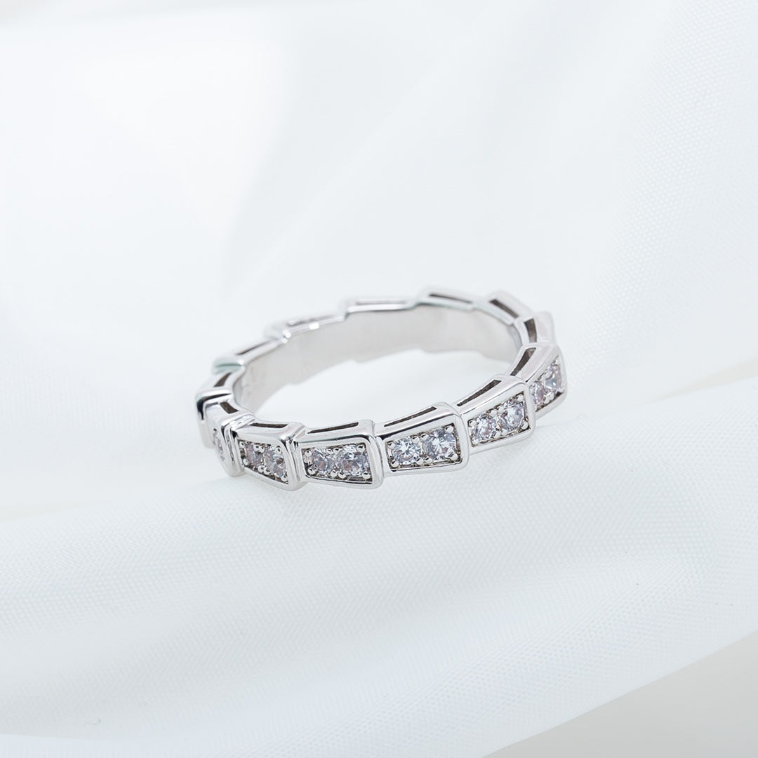[Love's Uplift]SERPENTI RING SILVER DIAMOND PAVED 3MM