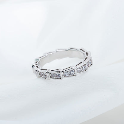 [Love's Uplift]SERPENTI RING SILVER DIAMOND PAVED 3MM