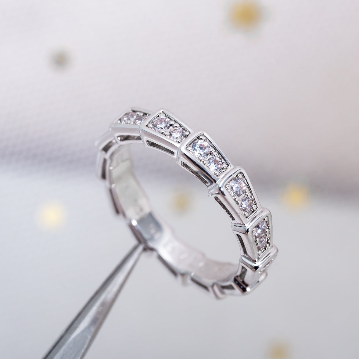 [Love's Uplift]SERPENTI RING SILVER DIAMOND PAVED 3MM