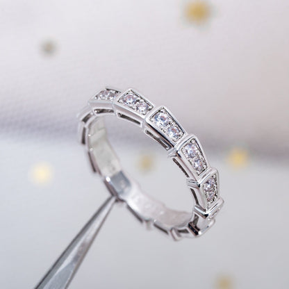 [Love's Uplift]SERPENTI RING SILVER DIAMOND PAVED 3MM