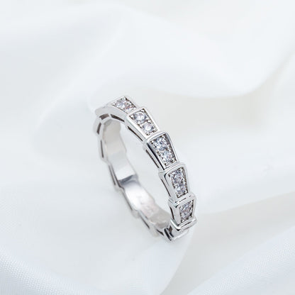 [Love's Uplift]SERPENTI RING SILVER DIAMOND PAVED 3MM