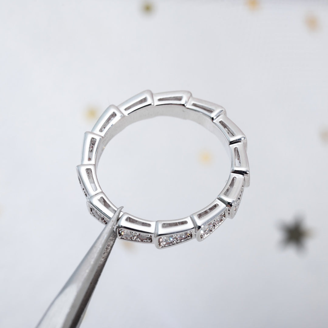 [Love's Uplift]SERPENTI RING SILVER DIAMOND PAVED 3MM
