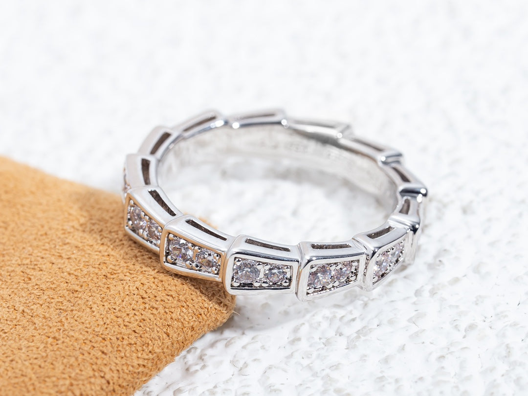 [Love's Uplift]SERPENTI RING SILVER DIAMOND PAVED 3MM