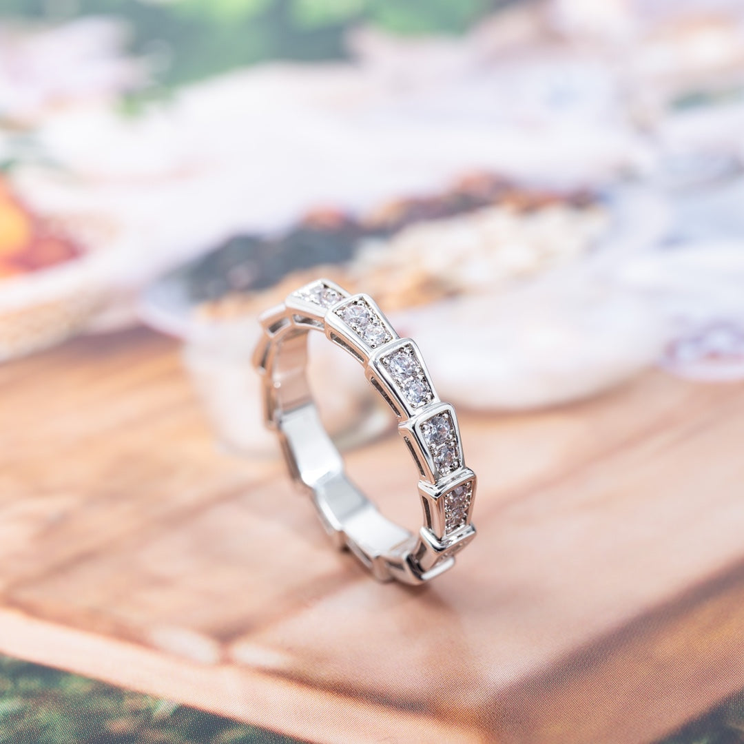 [Love's Uplift]SERPENTI RING SILVER DIAMOND PAVED 3MM