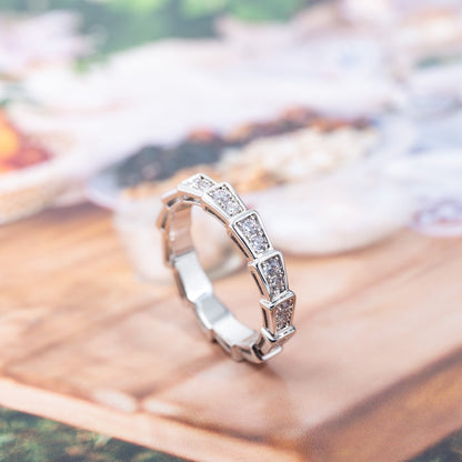 [Love's Uplift]SERPENTI RING SILVER DIAMOND PAVED 3MM