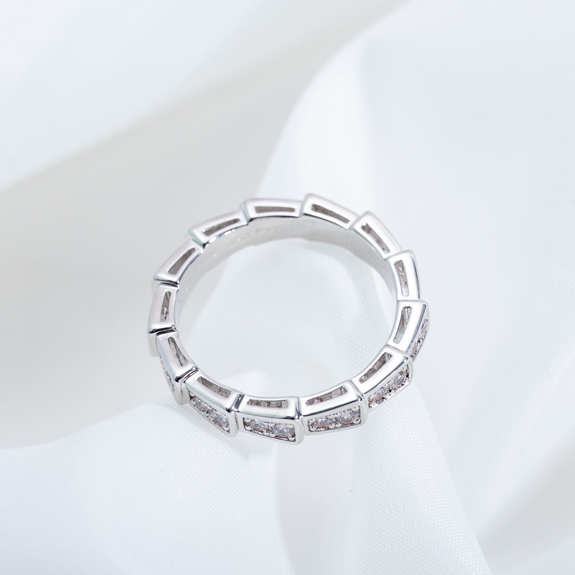 [Love's Uplift]SERPENTI RING SILVER DIAMOND PAVED 3MM