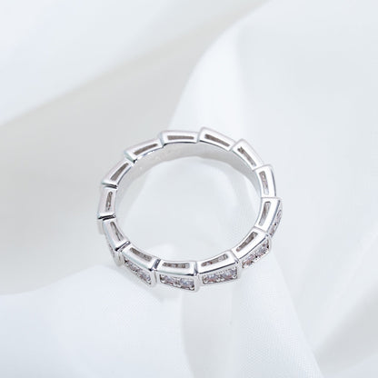 [Love's Uplift]SERPENTI RING SILVER DIAMOND PAVED 3MM