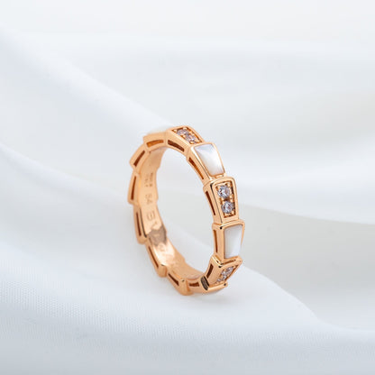 [Love's Uplift]SERPENTI RING PINK GOLD DIAMOND MOP 3MM