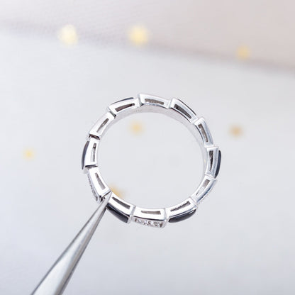 [Love's Uplift]SERPENTI RING SILVER  DIAMOND BLACK MOP 3MM