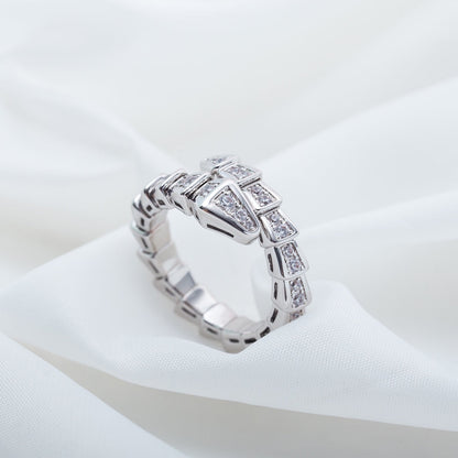 [Love's Uplift]SERPENTI RING SILVER DIAMOND PAVED 4MM