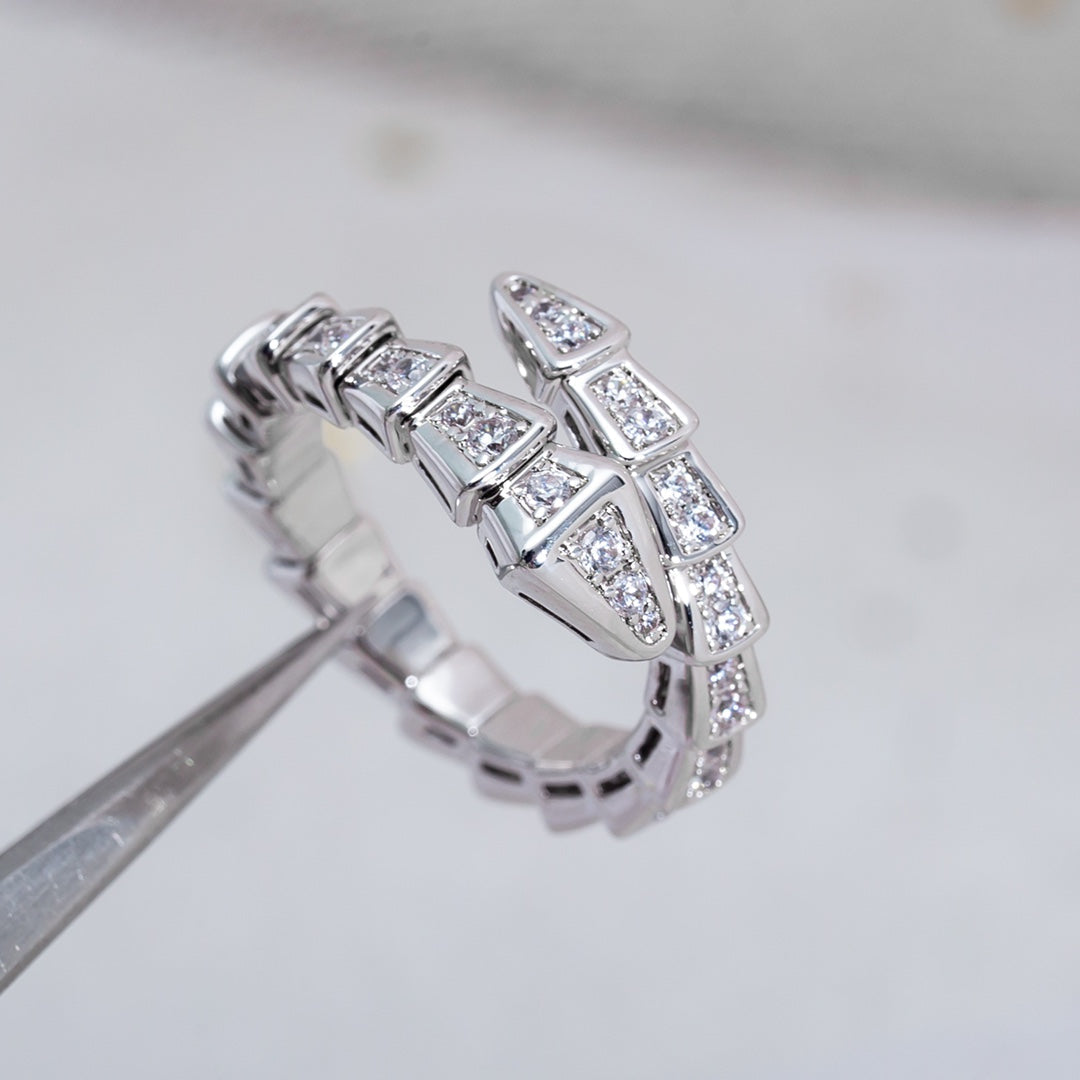 [Love's Uplift]SERPENTI RING SILVER DIAMOND PAVED 4MM