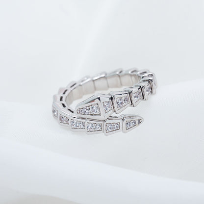 [Love's Uplift]SERPENTI RING SILVER DIAMOND PAVED 4MM
