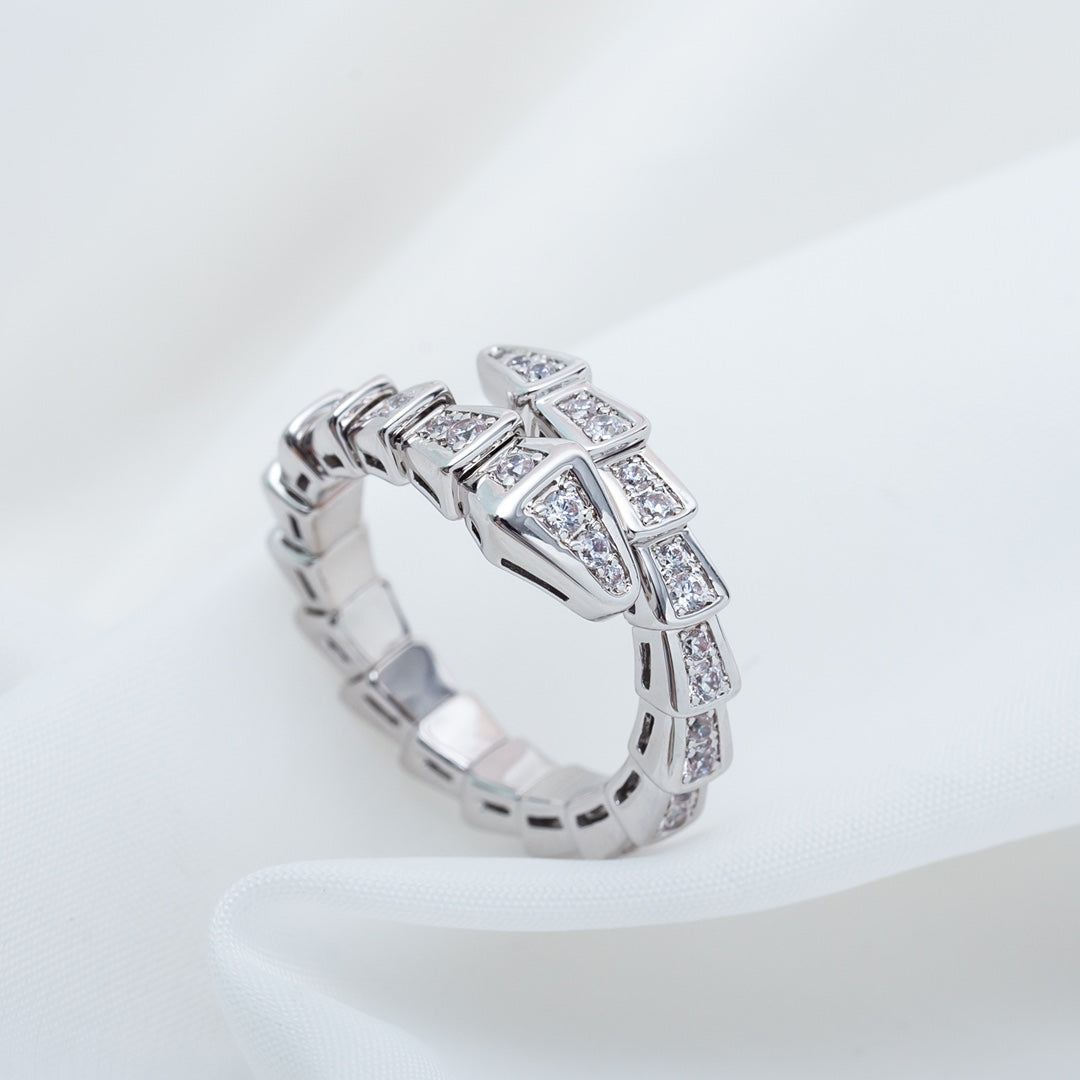 [Love's Uplift]SERPENTI RING SILVER DIAMOND PAVED 4MM