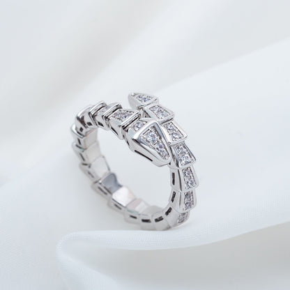 [Love's Uplift]SERPENTI RING SILVER DIAMOND PAVED 4MM