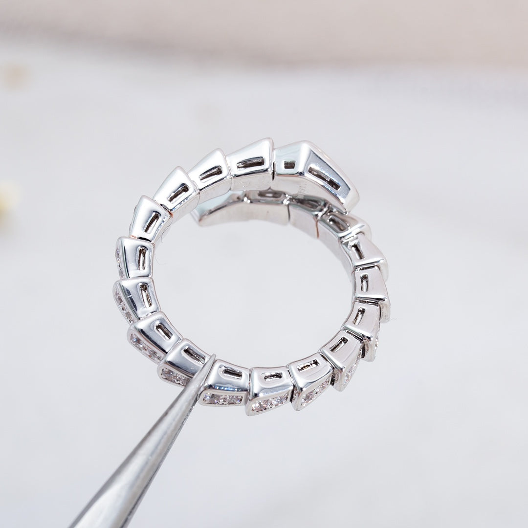 [Love's Uplift]SERPENTI RING SILVER DIAMOND PAVED 4MM