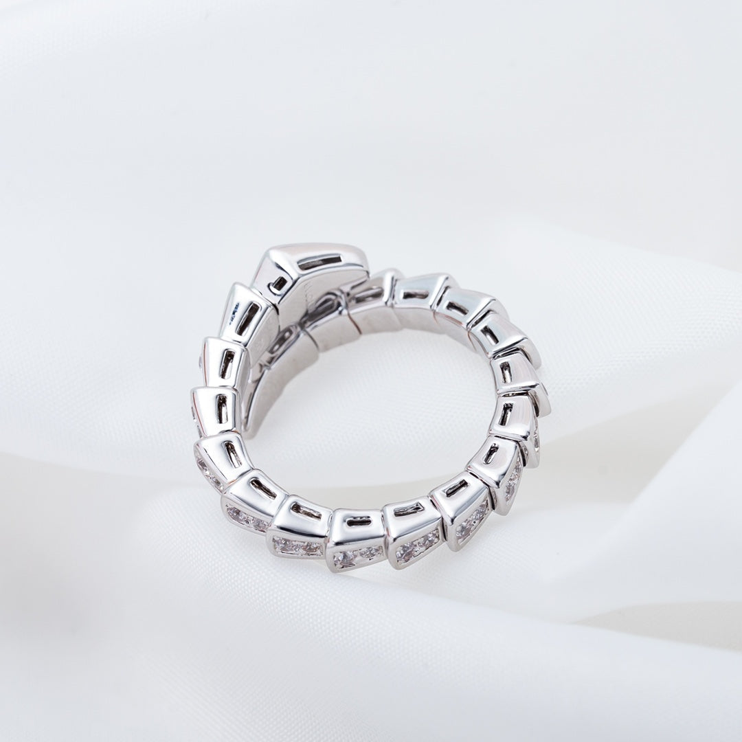 [Love's Uplift]SERPENTI RING SILVER DIAMOND PAVED 4MM