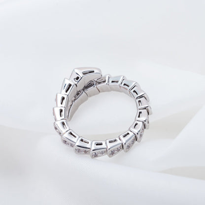 [Love's Uplift]SERPENTI RING SILVER DIAMOND PAVED 4MM