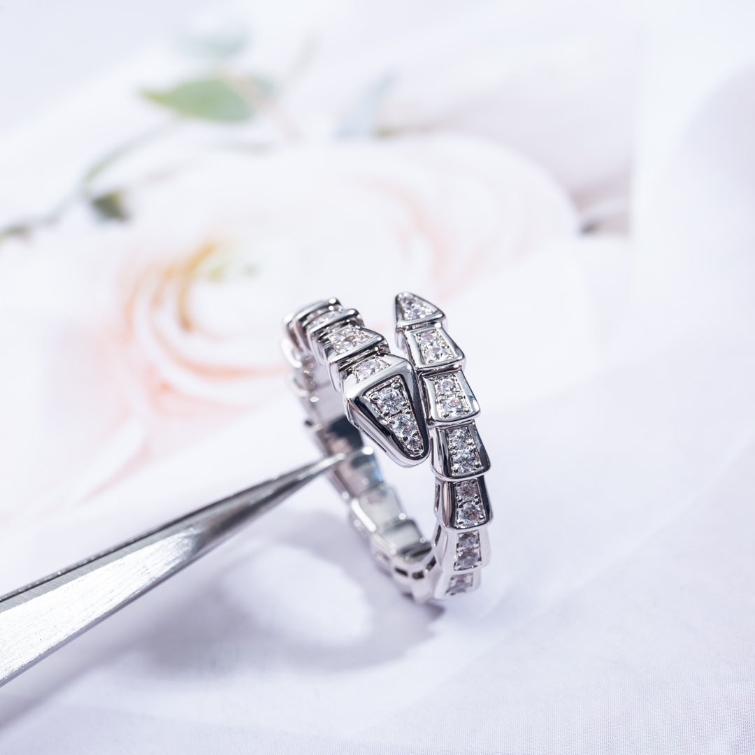 [Love's Uplift]SERPENTI RING SILVER DIAMOND PAVED 4MM