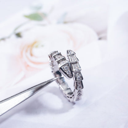 [Love's Uplift]SERPENTI RING SILVER DIAMOND PAVED 4MM