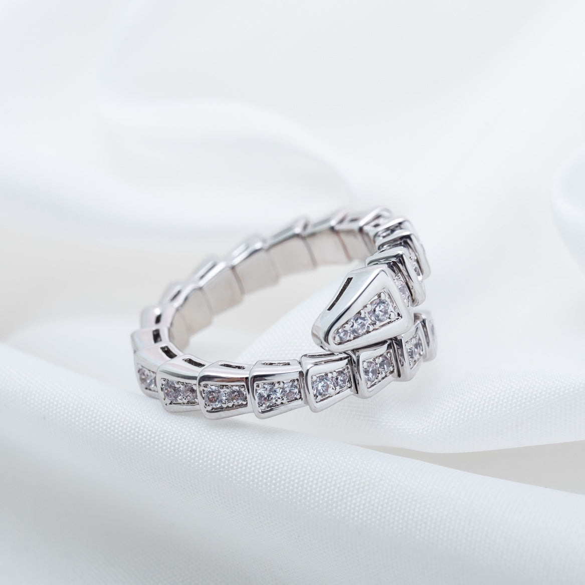 [Love's Uplift]SERPENTI RING SILVER DIAMOND PAVED 4MM