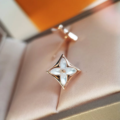 [Love's Uplift]STAR MOP PINK GOLD EARRINGS