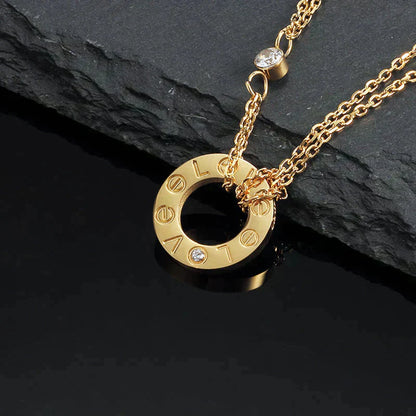 [Love's Uplift]LOVE NECKLACE 16MM 2 DIAMONDS
