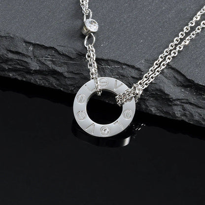 [Love's Uplift]LOVE NECKLACE 16MM 2 DIAMONDS