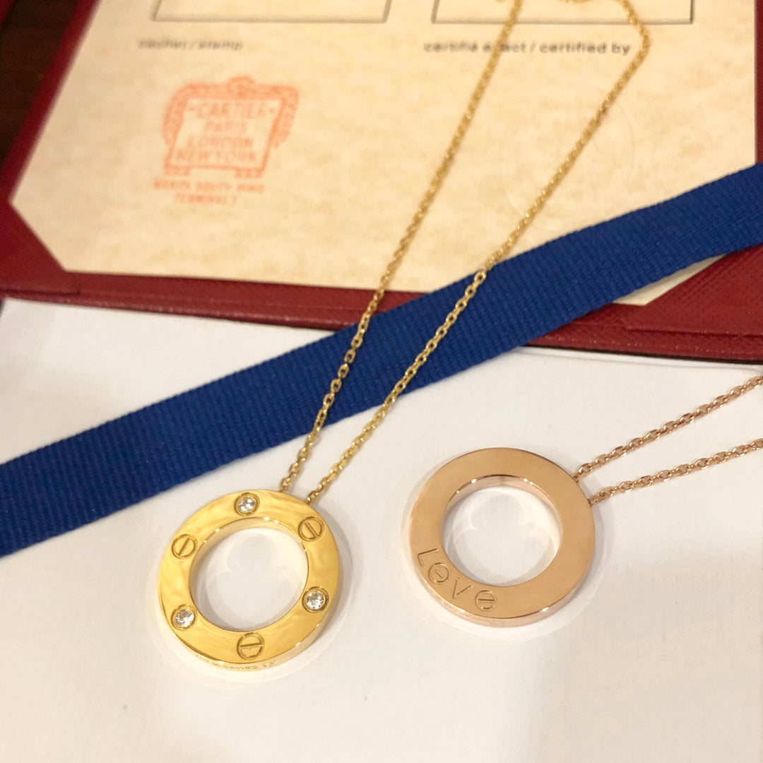 [Love's Uplift]LOVE NECKLACE 16MM 3 DIAMONDS