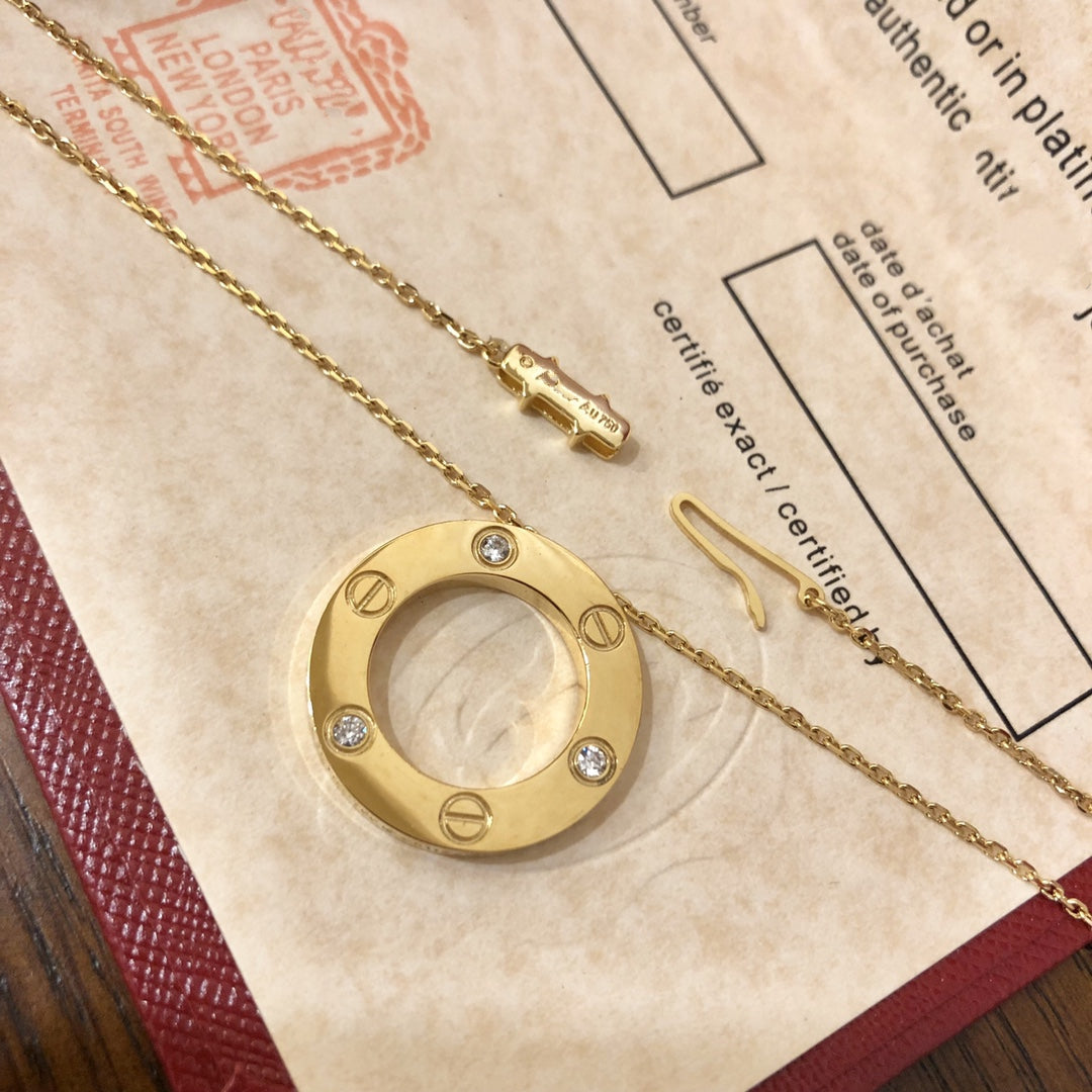 [Love's Uplift]LOVE NECKLACE 16MM 3 DIAMONDS