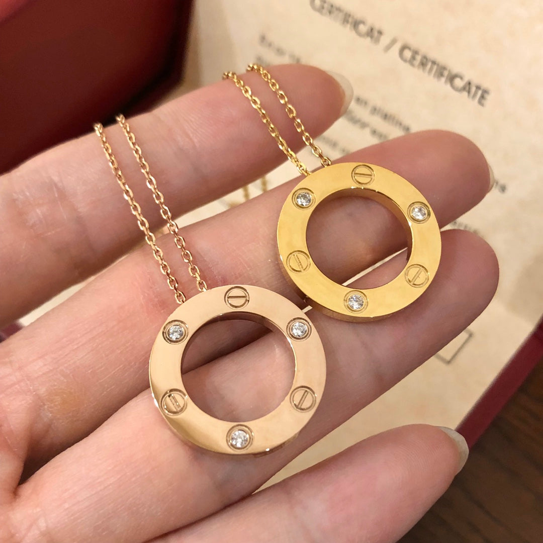 [Love's Uplift]LOVE NECKLACE 16MM 3 DIAMONDS