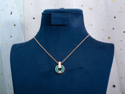 [Love's Uplift]GARI NECKLACE PINK GOLD MALACHITE