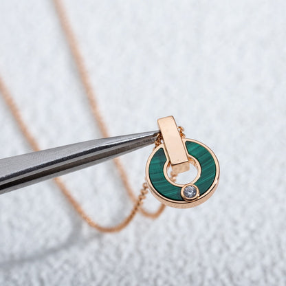 [Love's Uplift]GARI NECKLACE PINK GOLD MALACHITE