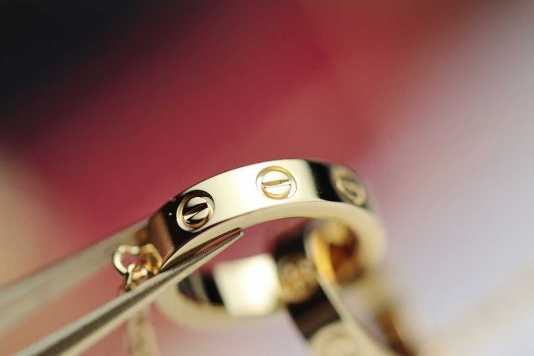 [Love's Uplift]LOVE NECKLACE DOUBLE RING GOLD