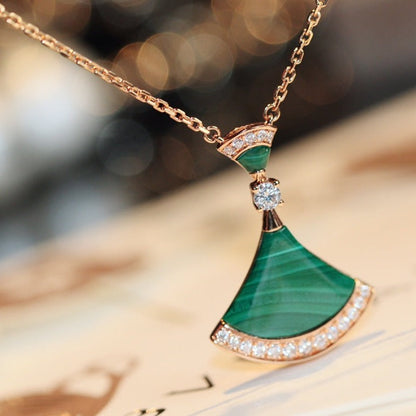 [Love's Uplift]DREAM NECKLACE MALACHITE DIAMOND