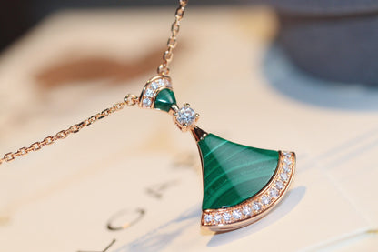 [Love's Uplift]DREAM NECKLACE MALACHITE DIAMOND