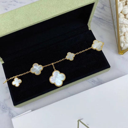 [Love's Uplift]MAGIC CLOVER MOP GOLD BRACELET 5 MOTIFS