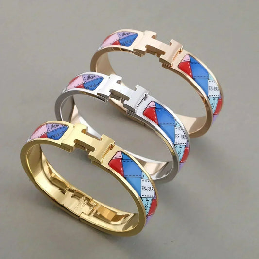 [Love's Uplift]H BRACELET DOTTED BORDER 12MM