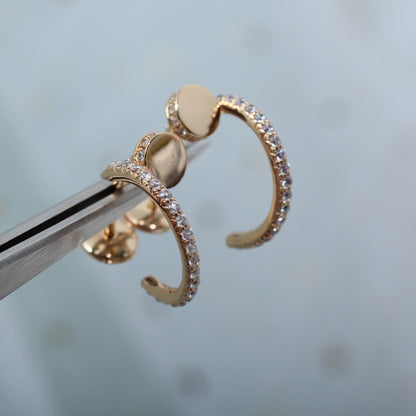 [Love's Uplift]JUSTE EARRINGS 12.75MM PINK GOLD DIAMOND