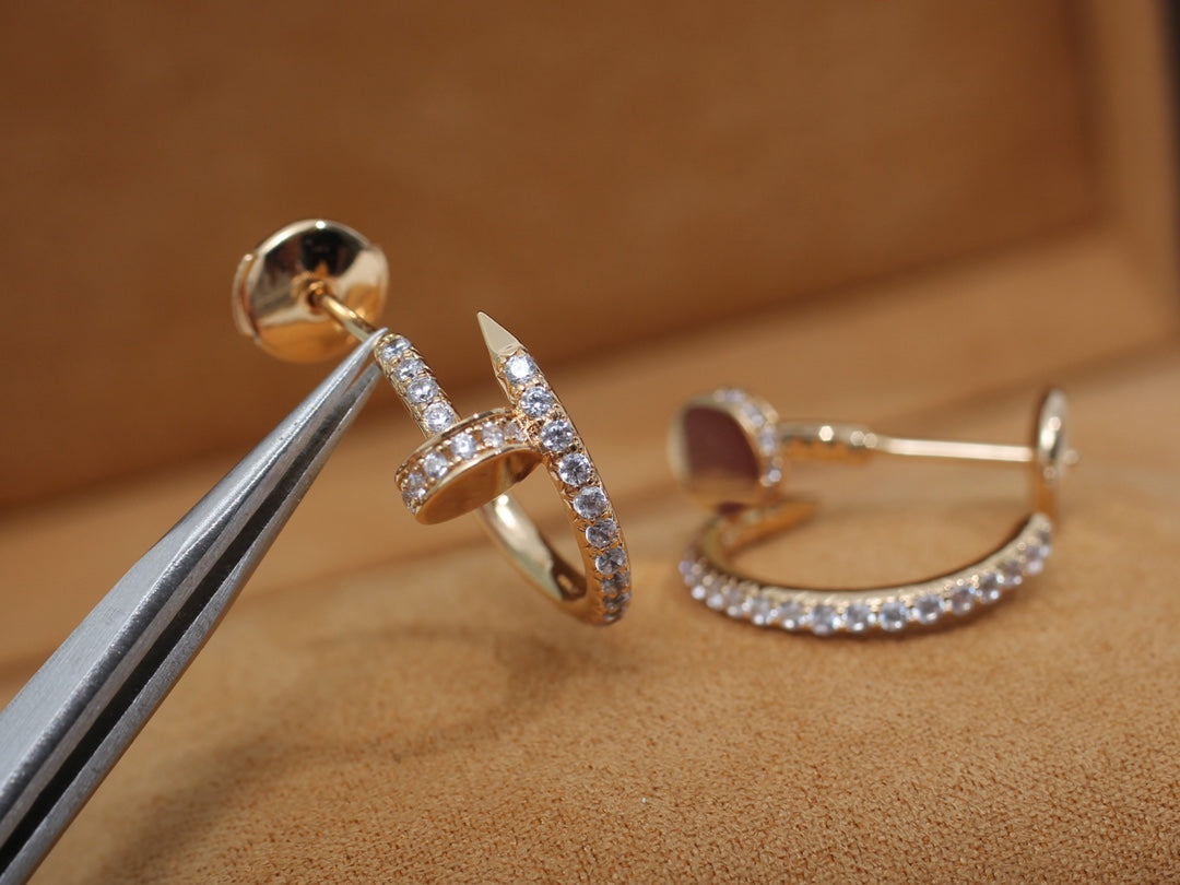 [Love's Uplift]JUSTE EARRINGS 12.75MM PINK GOLD DIAMOND