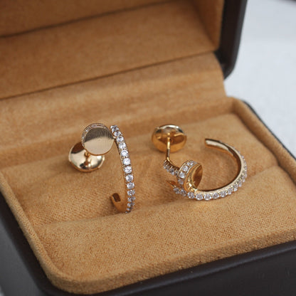 [Love's Uplift]JUSTE EARRINGS 12.75MM PINK GOLD DIAMOND
