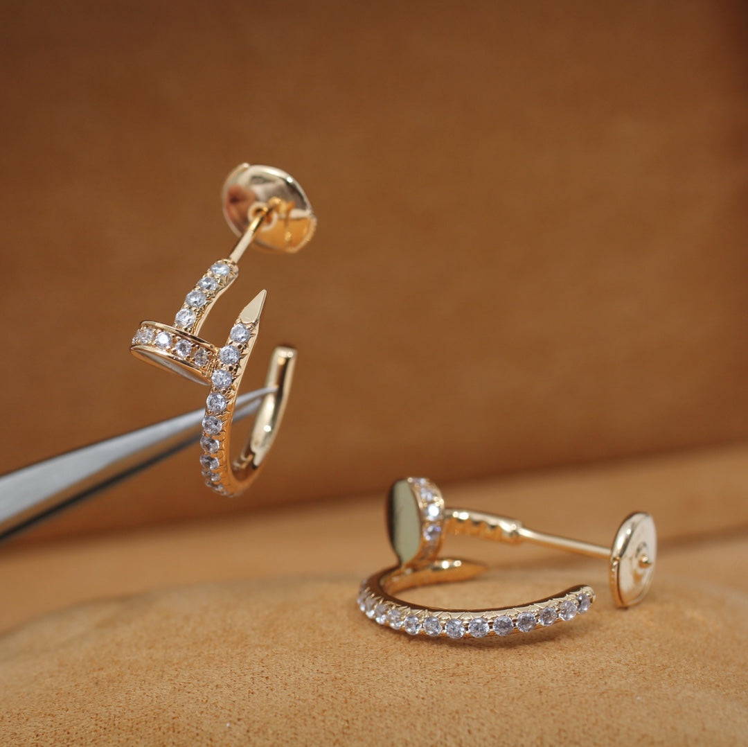 [Love's Uplift]JUSTE EARRINGS 12.75MM PINK GOLD DIAMOND