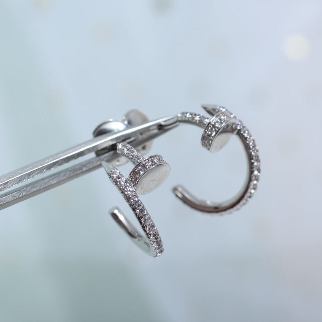 [Love's Uplift]JUSTE EARRINGS 12.75MM SILVER DIAMOND