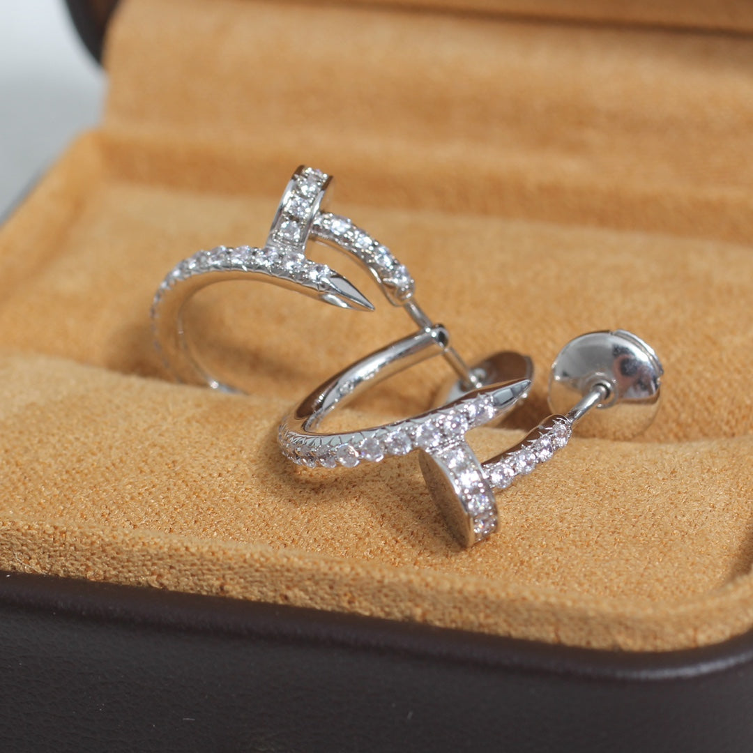 [Love's Uplift]JUSTE EARRINGS 12.75MM SILVER DIAMOND