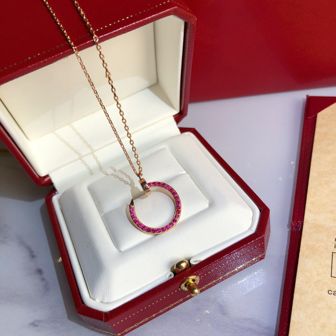 [Love's Uplift]JUSTE NECKLACE RED FULL DIAMONDS
