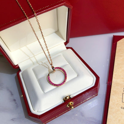 [Love's Uplift]JUSTE NECKLACE GOLD RED DIAMONDS
