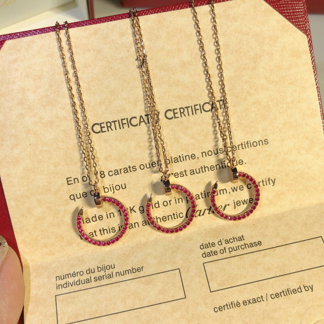 [Love's Uplift]JUSTE NECKLACE GOLD RED DIAMONDS