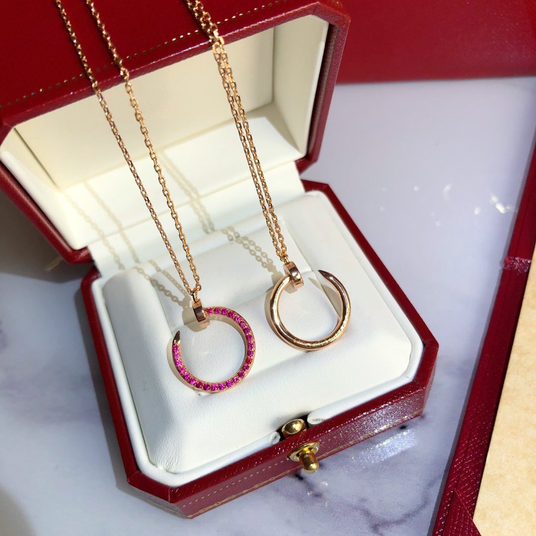 [Love's Uplift]JUSTE NECKLACE GOLD RED DIAMONDS
