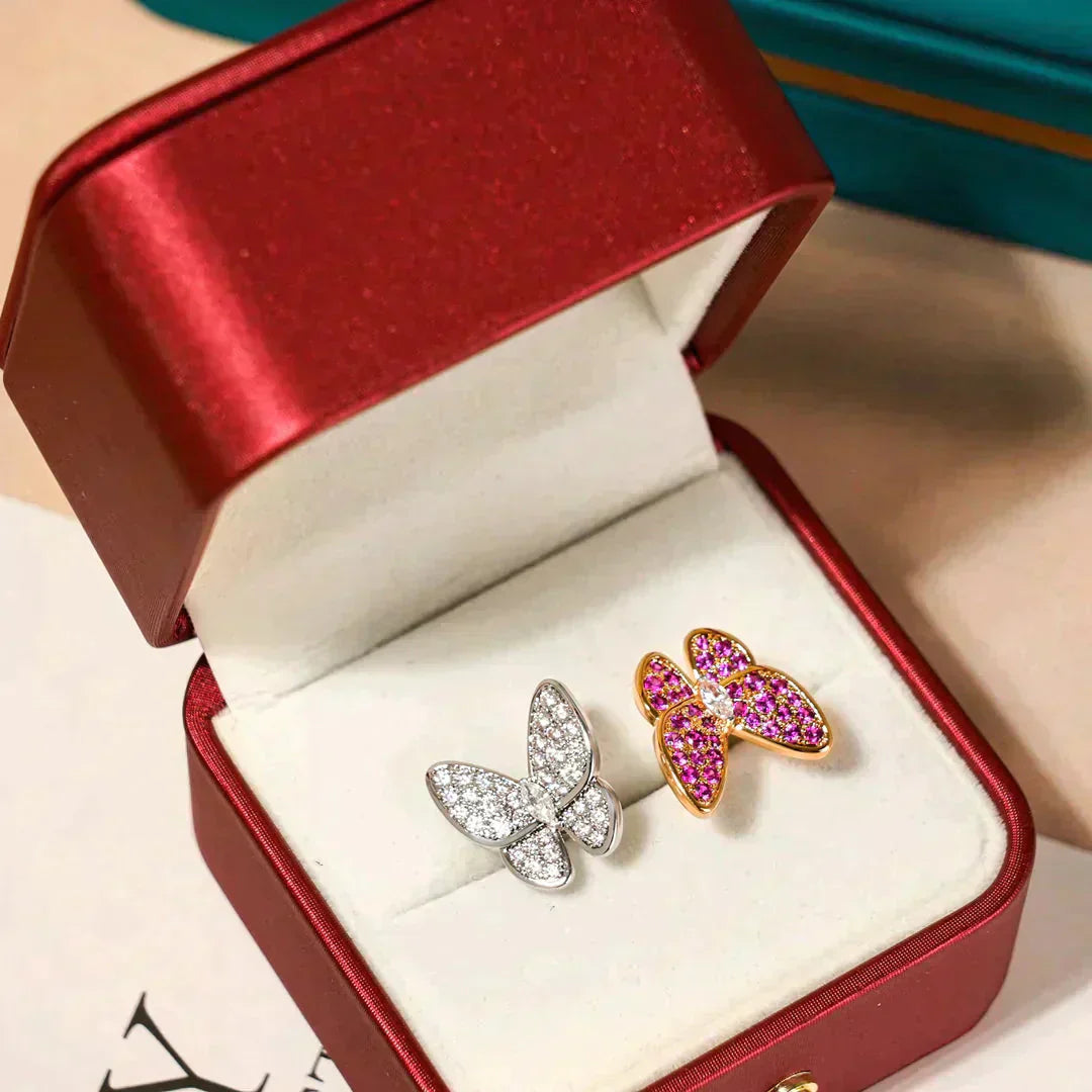[Love's Uplift]TWIN BUTTERFLY DIAMOND RING